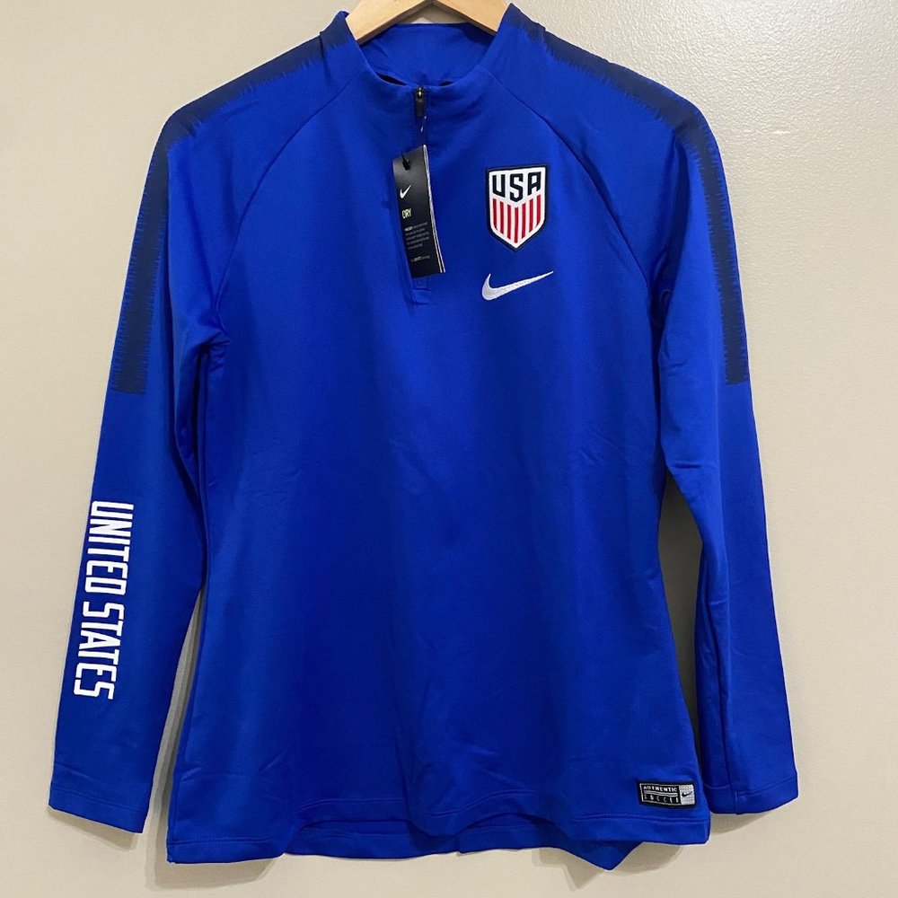 Nike USA National Team Soccer Squad 1/4 Zip Training Top Womens M AO8124-443 NEW